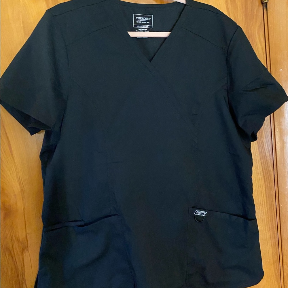 Cherokee Revolution Black Scrub Top